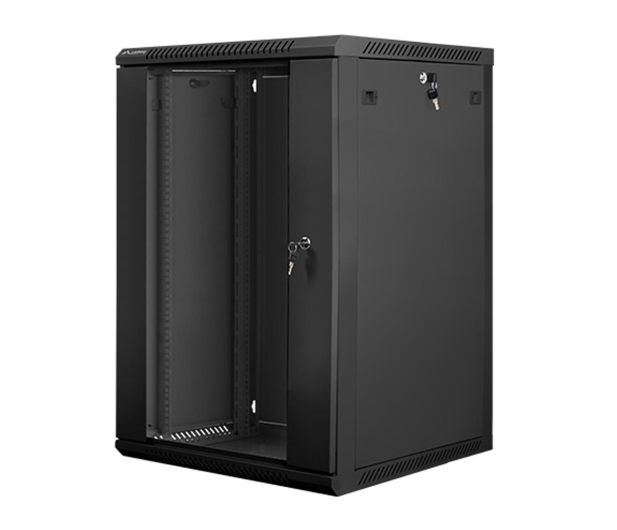 LANBERG Szafa instalacyjna wisząca 19'' 18U 600X600mm czarna (drzwi szklane) WF01-6618-10B - 455307 - zdjęcie
